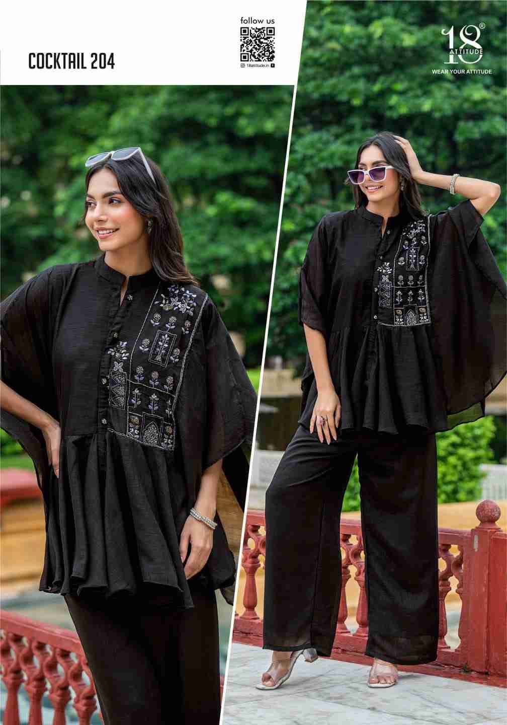 Cocktail Vol-2 By 18 Attitude 201 To 205 Series Designer Stylish Fancy Colorful Beautiful Party Wear & Ethnic Wear Collection Vichitra Silk Co-Ords At Wholesale Price