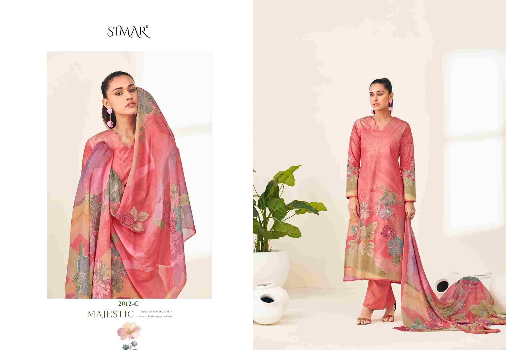 Tisya By Simar 2012-A To 2012-D Series Designer Festive Suits Beautiful Stylish Fancy Colorful Party Wear & Occasional Wear Pure Lawn Cotton Dresses At Wholesale Price