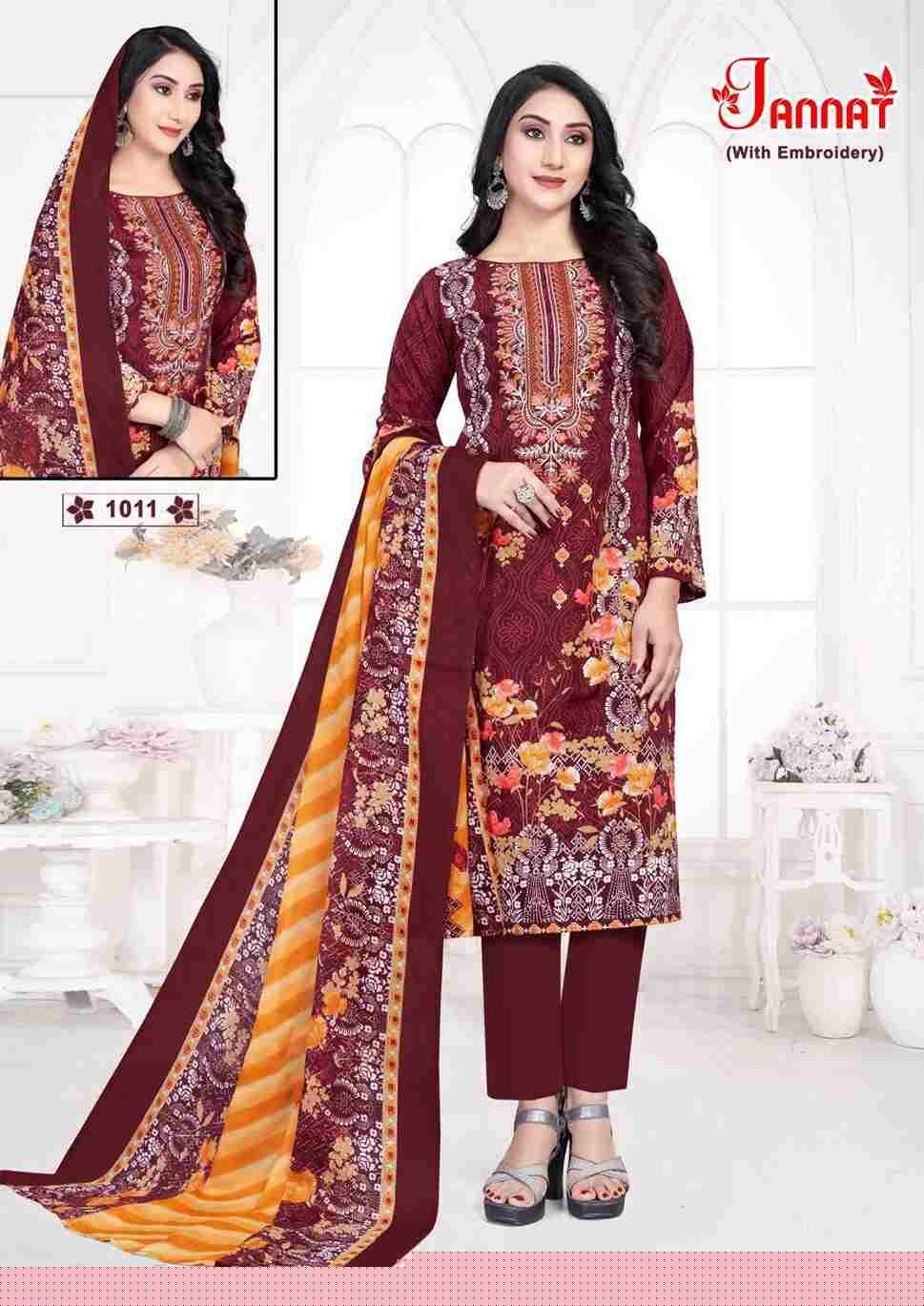Jannat By Ganesha 1008 To 1015 Series Beautiful Festive Suits Stylish Fancy Colorful Casual Wear & Ethnic Wear Heavy Cotton Print Dresses At Wholesale Price