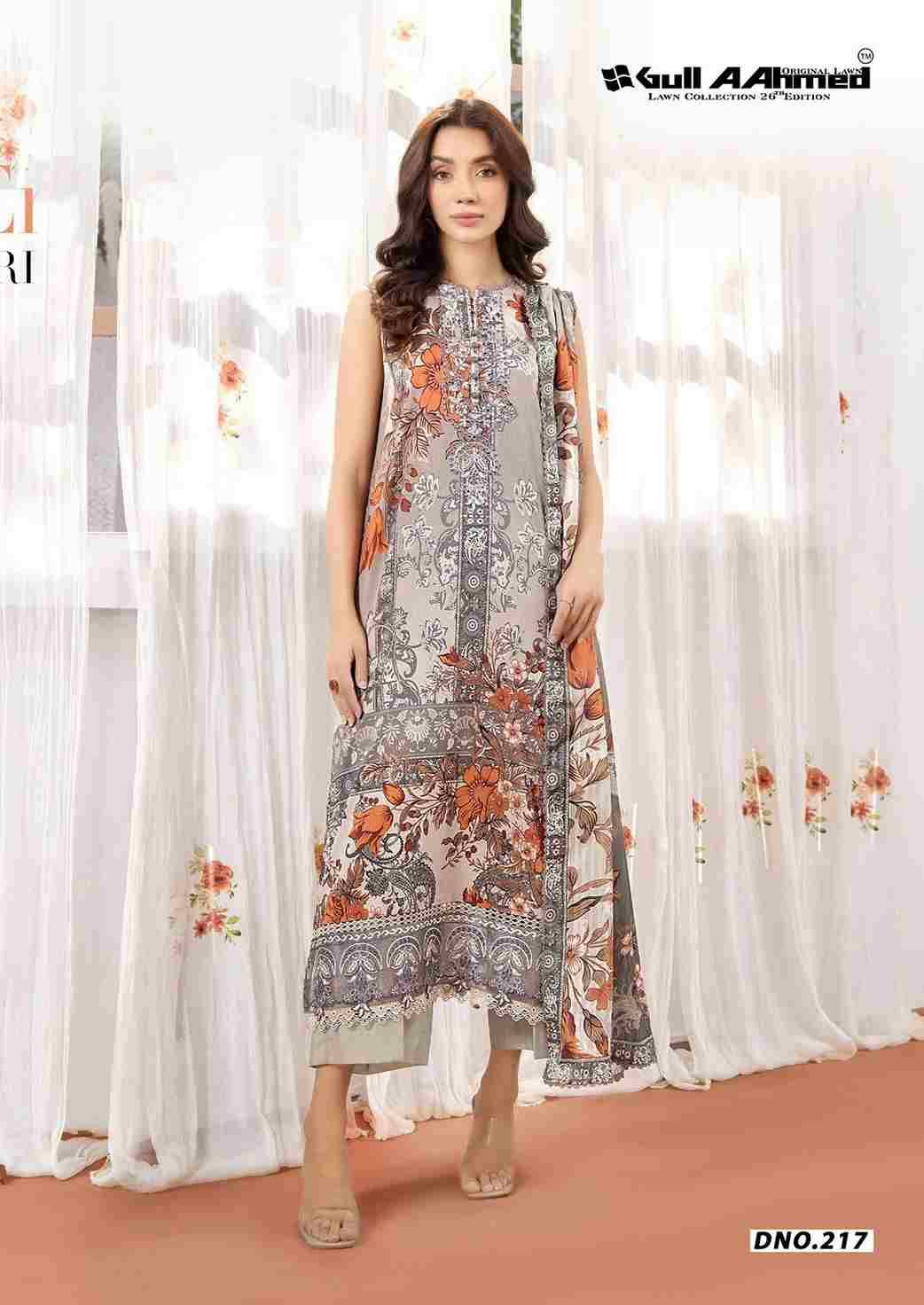 Gull Aahmed Lawn Collection Vol-26 By Gull Aahmed 215 To 220 Series Beautiful Festive Suits Stylish Fancy Colorful Casual Wear & Ethnic Wear Pure Lawn Cotton Dresses At Wholesale Price