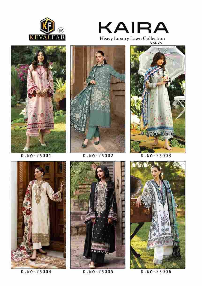 Kaira Vol-25 By Keval Fab 25001 To 25006 Series Beautiful Festive Suits Colorful Stylish Fancy Casual Wear & Ethnic Wear Pure Lawn Cotton Print Dresses At Wholesale Price