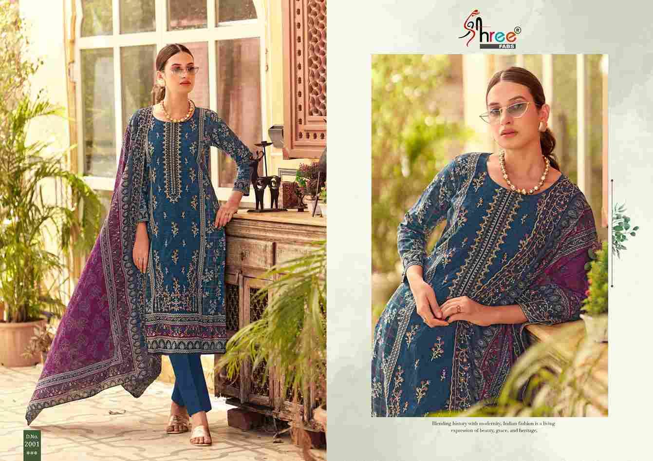 Bin Saeed Lawn Collection Vol-20 By Shree Fabs 2001 To 2006 Series Beautiful Pakistani Suits Colorful Stylish Fancy Casual Wear & Ethnic Wear Pure Cotton With Embroidered Dresses At Wholesale Price