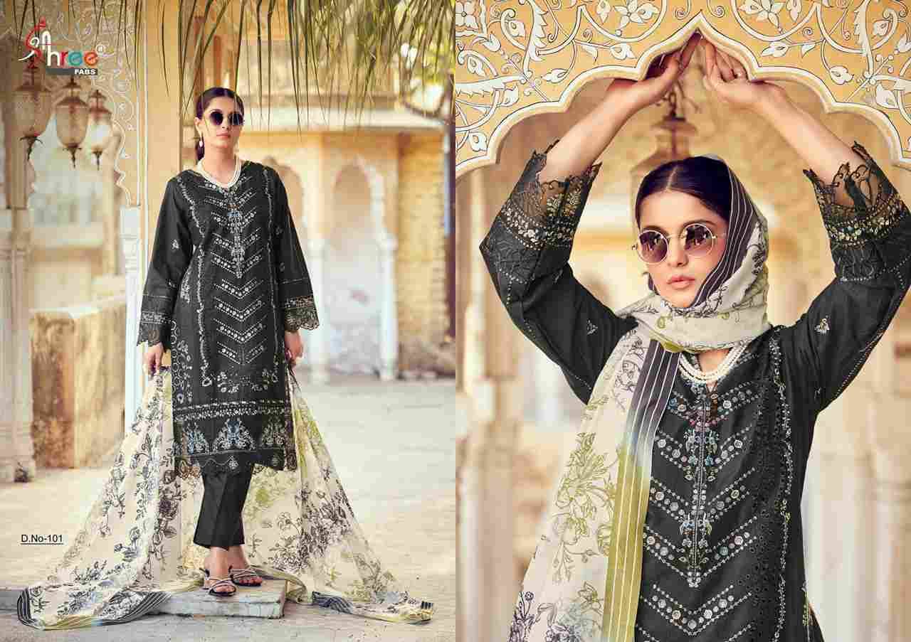 Tasrif Premium Lawn Collection Vol-2 By Shree Fabs 101 To 106 Series Designer Pakistani Suits Collection Beautiful Stylish Fancy Colorful Party Wear & Ethnic Wear Pure Viscose With Pure Cotton With Embroidery Dresses At Wholesale Price