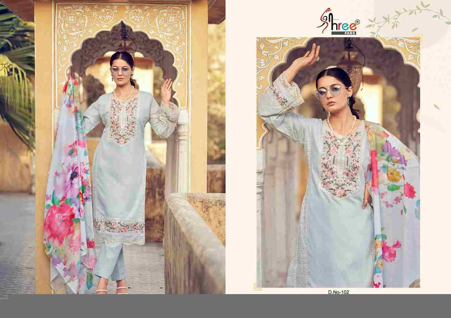 Tasrif Premium Lawn Collection Vol-2 By Shree Fabs 101 To 106 Series Designer Pakistani Suits Collection Beautiful Stylish Fancy Colorful Party Wear & Ethnic Wear Pure Viscose With Pure Cotton With Embroidery Dresses At Wholesale Price