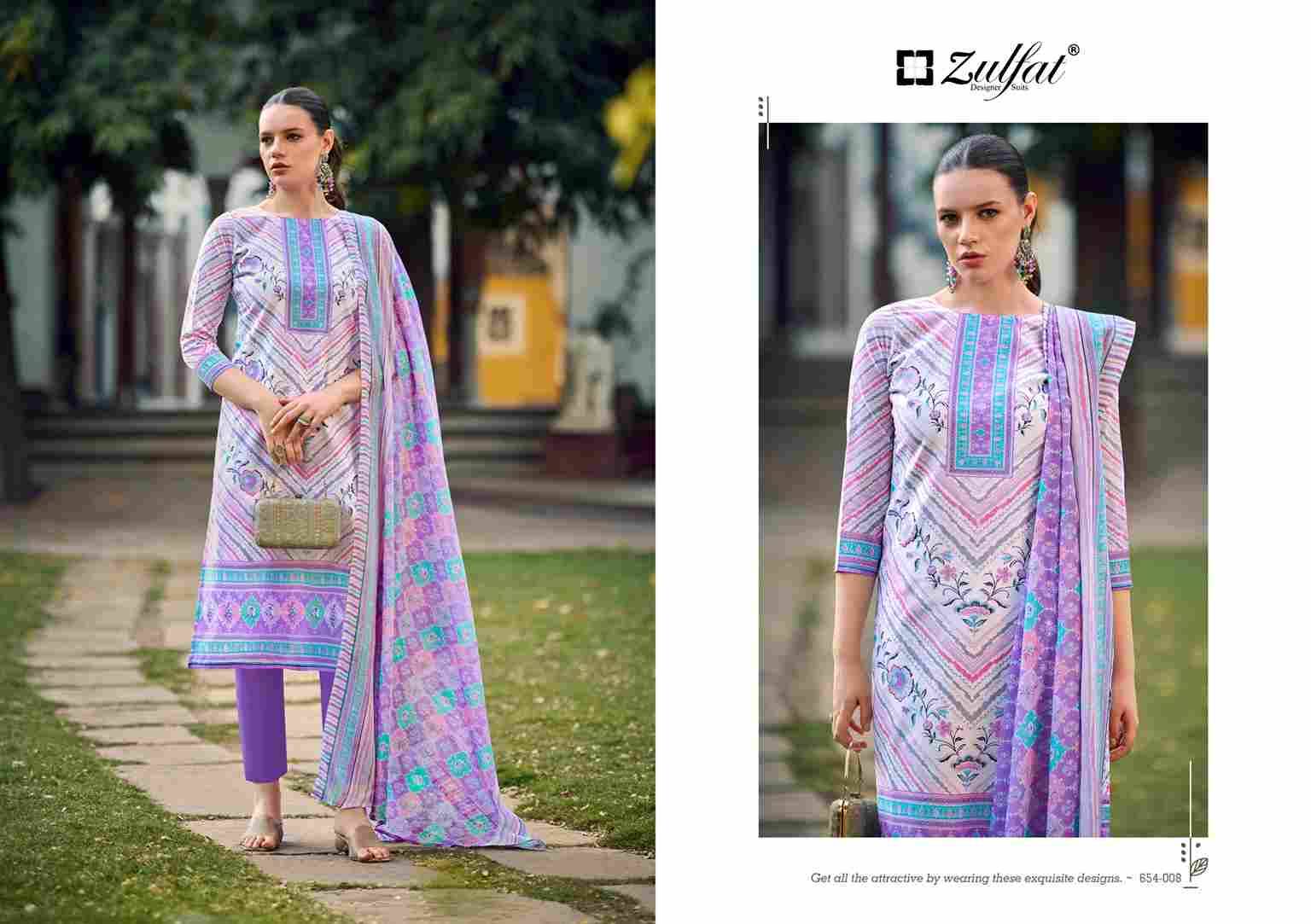 Farhana Vol-10 By Zulfat 654-001 To 654-008 Series Beautiful Festive Suits Stylish Fancy Colorful Casual Wear & Ethnic Wear Pure Cotton Print Dresses At Wholesale Price
