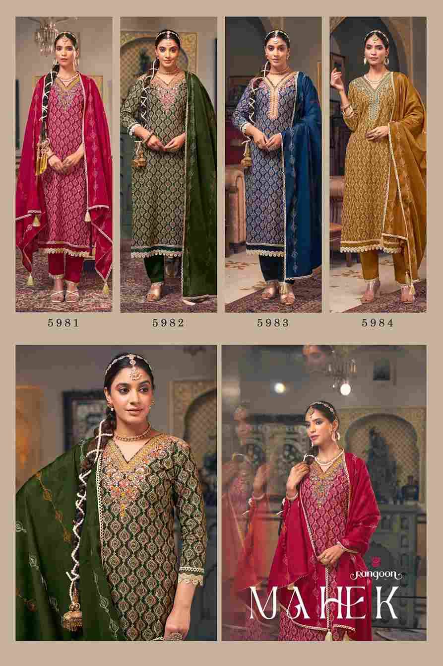 Mahek By Rangoon 5981 To 5984 Series Designer Festive Suits Beautiful Stylish Fancy Colorful Party Wear & Occasional Wear Cotton Dresses At Wholesale Price