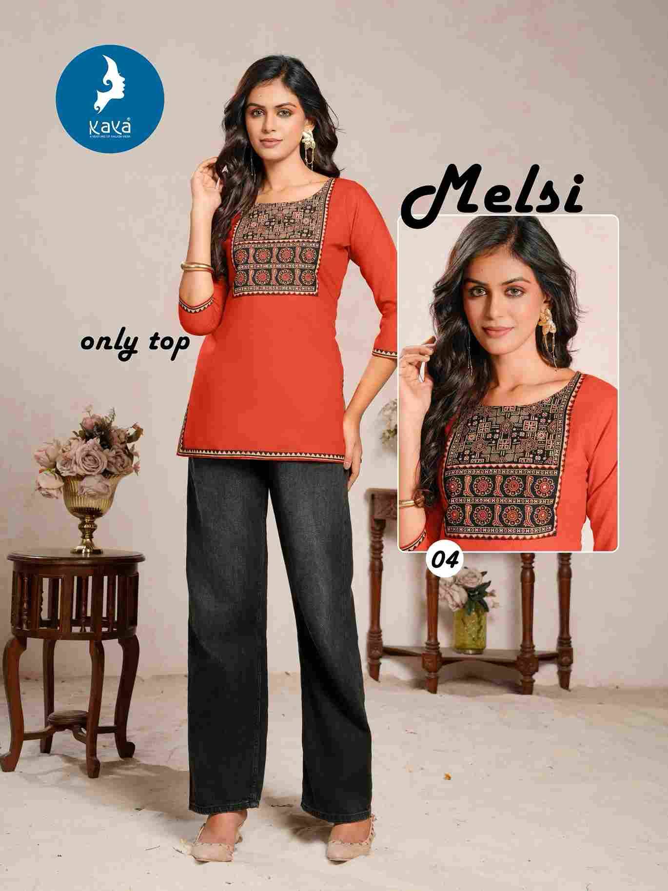 Melsi By Kaya 01 To 08 Series Designer Stylish Fancy Colorful Beautiful Party Wear & Ethnic Wear Collection Rayon Tops At Wholesale Price