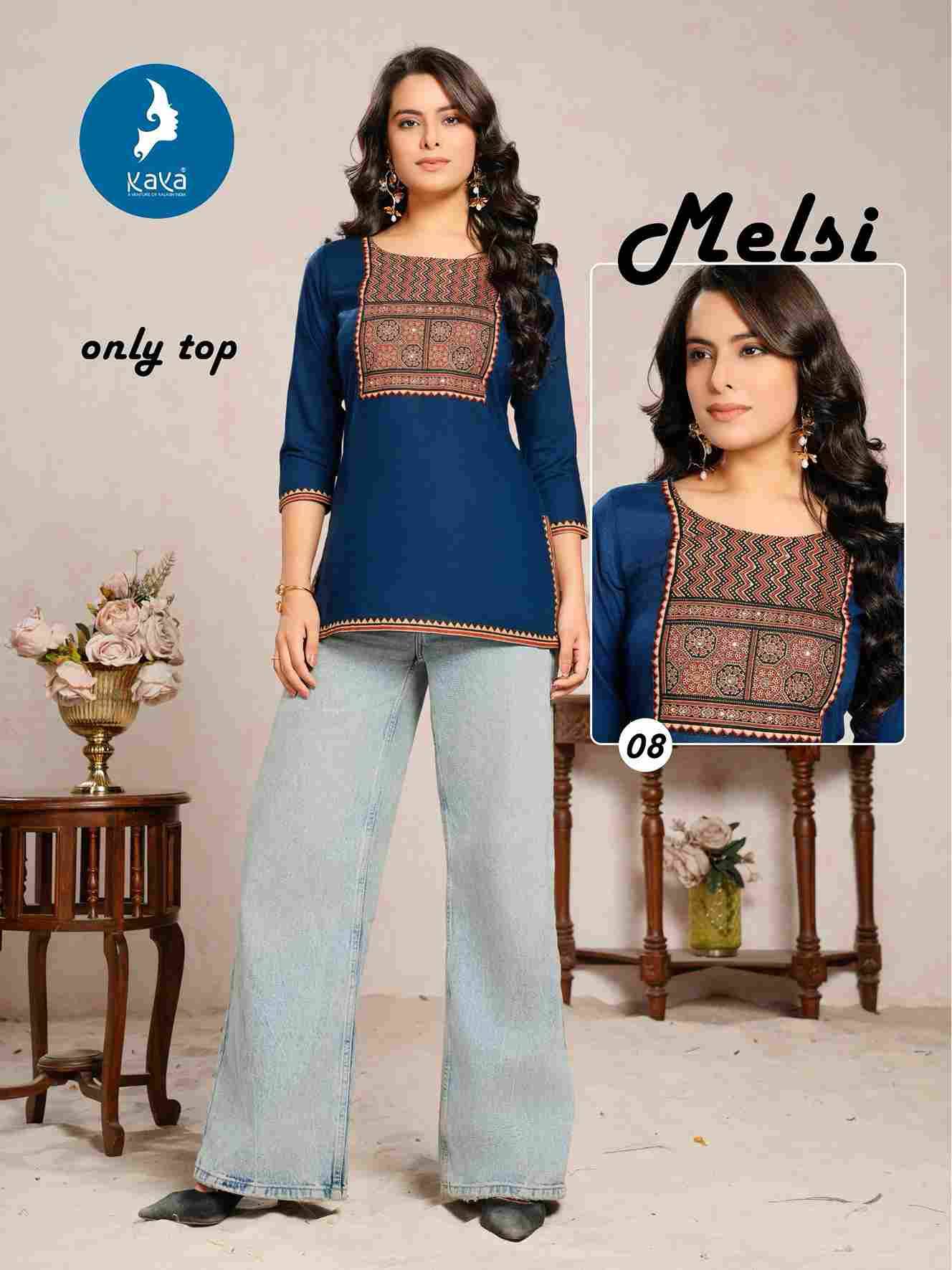 Melsi By Kaya 01 To 08 Series Designer Stylish Fancy Colorful Beautiful Party Wear & Ethnic Wear Collection Rayon Tops At Wholesale Price