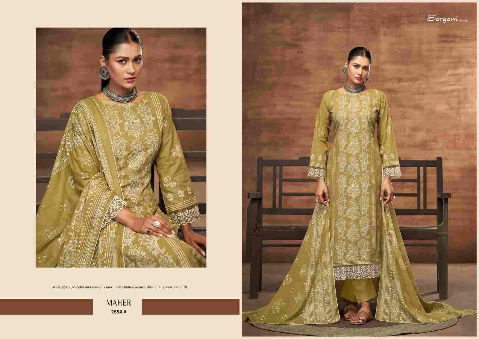 Maher By Sargam Prints 2654-A To 2654-D Series Beautiful Festive Suits Colorful Stylish Fancy Casual Wear & Ethnic Wear Pure Lawn Cotton Dresses At Wholesale Price