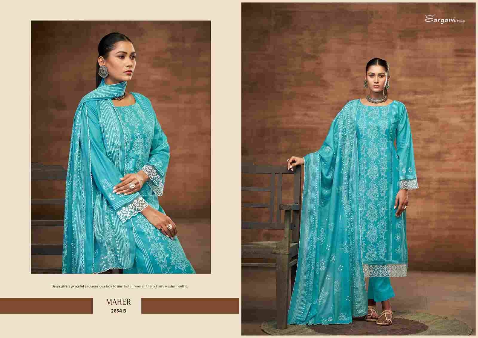Maher By Sargam Prints 2654-A To 2654-D Series Beautiful Festive Suits Colorful Stylish Fancy Casual Wear & Ethnic Wear Pure Lawn Cotton Dresses At Wholesale Price