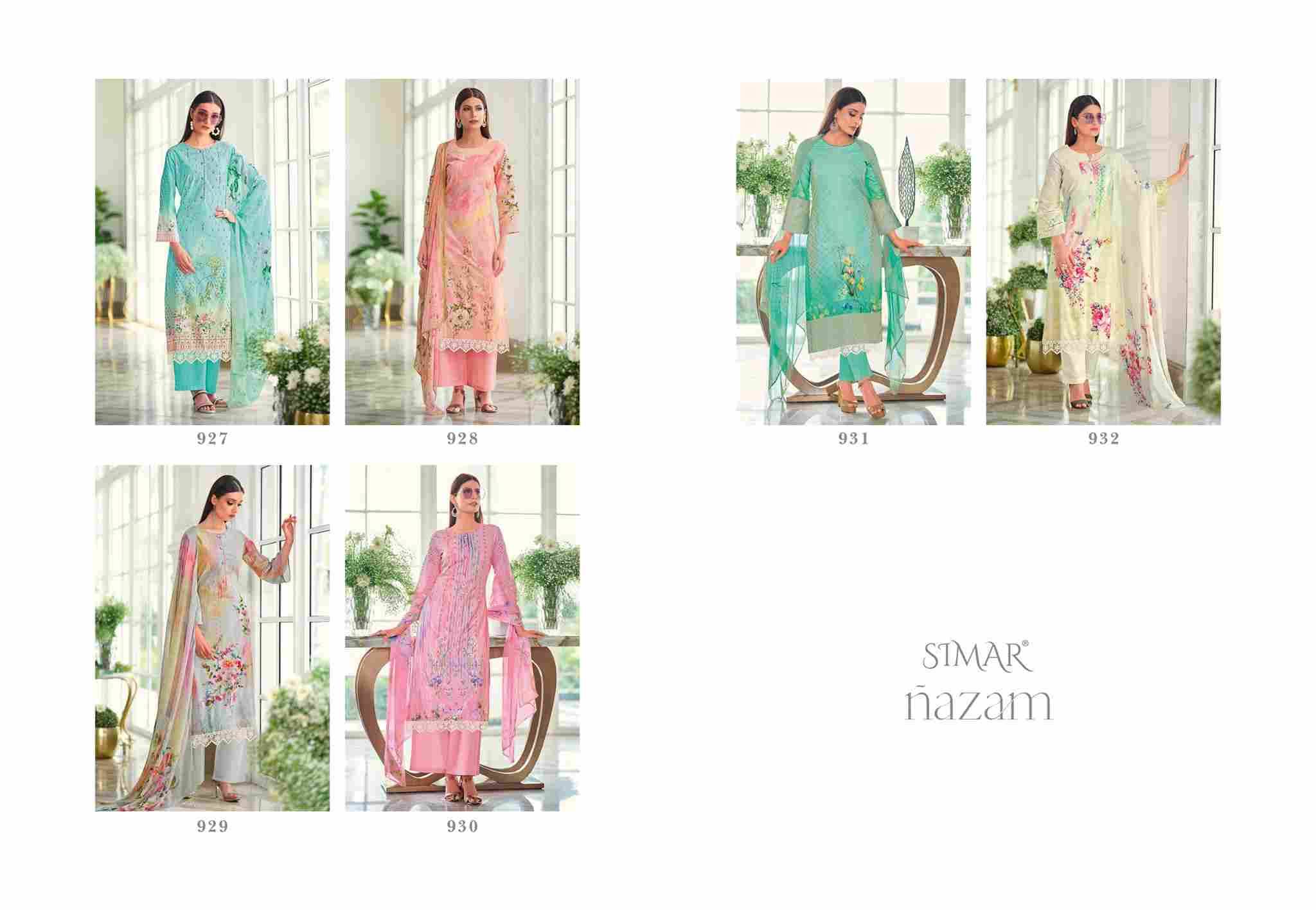 Nazam By Simar 927 To 932 Series Designer Festive Suits Beautiful Stylish Fancy Colorful Party Wear & Occasional Wear Linen Cotton Print Dresses At Wholesale Price