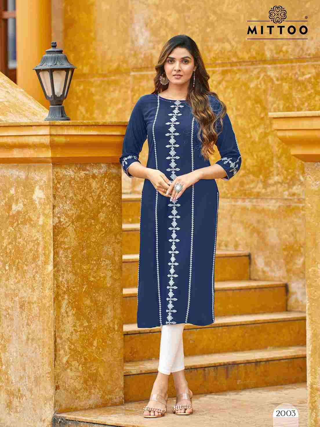 Saayra By Mittoo 2001 To 2006 Series Designer Stylish Fancy Colorful Beautiful Party Wear & Ethnic Wear Collection Rayon Kurtis At Wholesale Price