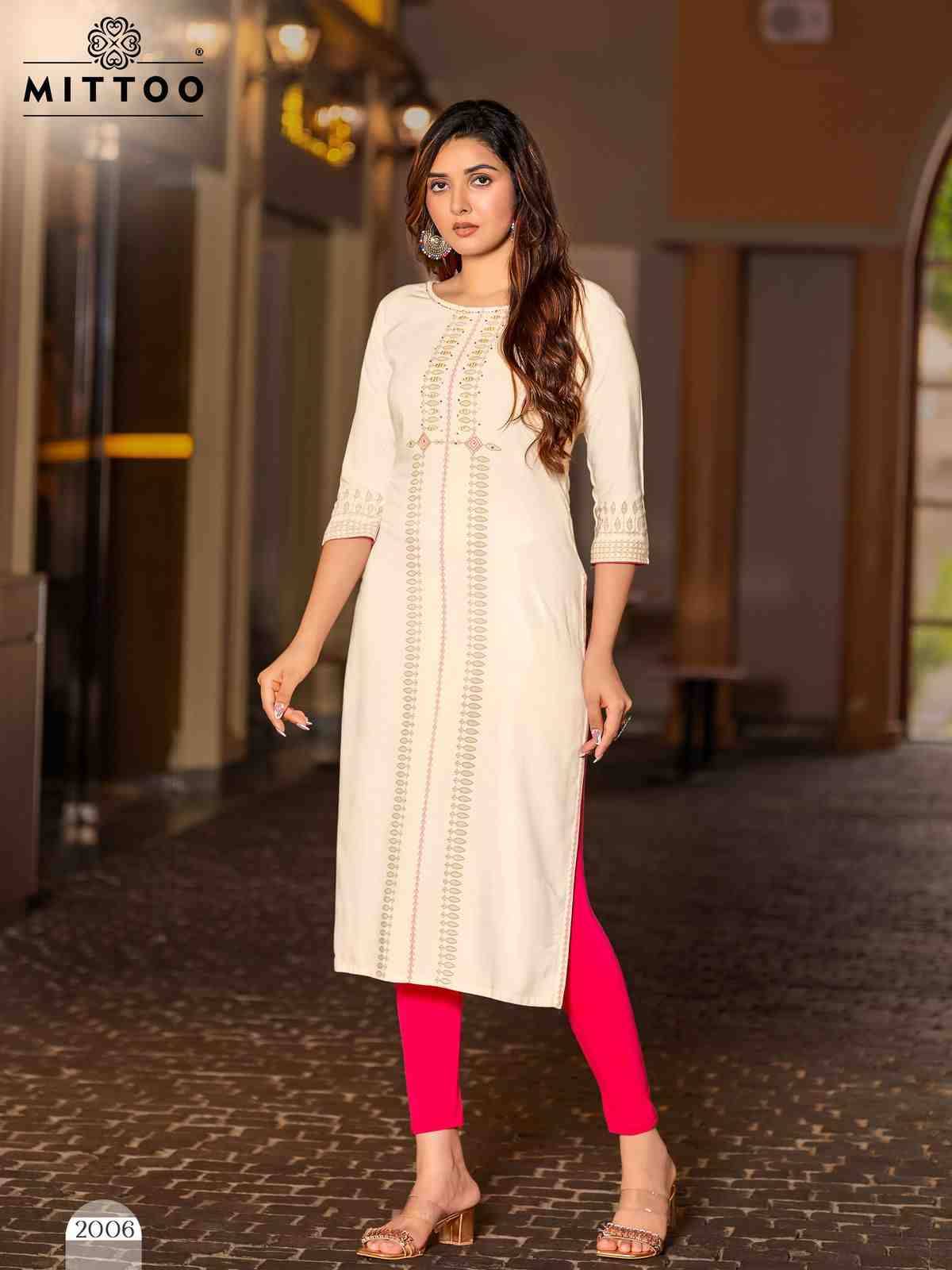 Saayra By Mittoo 2001 To 2006 Series Designer Stylish Fancy Colorful Beautiful Party Wear & Ethnic Wear Collection Rayon Kurtis At Wholesale Price