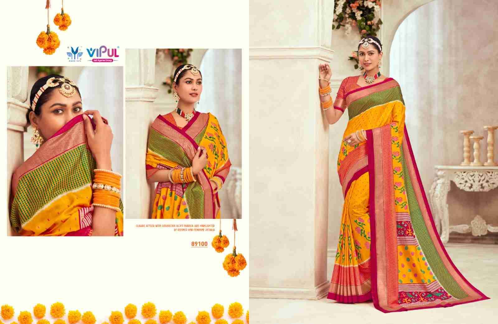 Gulmarg Silk Vol-6 By Vipul Fashion 89100 To 89111 Series Indian Traditional Wear Collection Beautiful Stylish Fancy Colorful Party Wear & Occasional Wear Soft Silk Sarees At Wholesale Price
