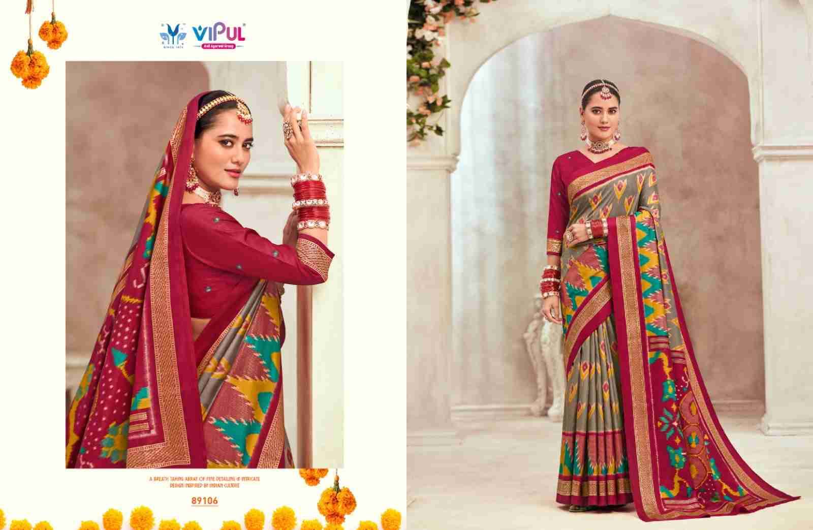 Gulmarg Silk Vol-6 By Vipul Fashion 89100 To 89111 Series Indian Traditional Wear Collection Beautiful Stylish Fancy Colorful Party Wear & Occasional Wear Soft Silk Sarees At Wholesale Price