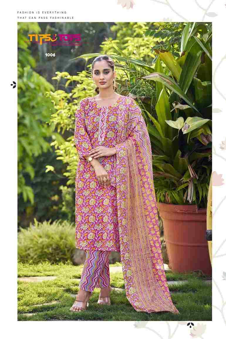 Summer Fashion Vol-8 By Tips And Tops 1001 To 1006 Series Designer Festive Suits Beautiful Fancy Colorful Stylish Party Wear & Occasional Wear Cotton Print Dresses At Wholesale Price