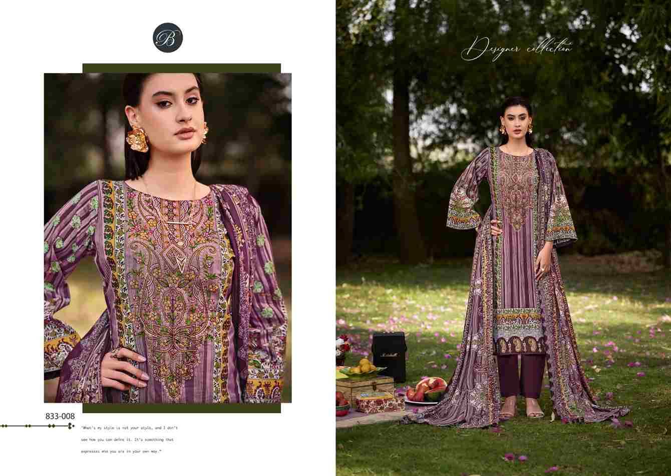 Naira Vol-102 By Belliza 833-001 To 833-008 Series Beautiful Festive Suits Stylish Fancy Colorful Casual Wear & Ethnic Wear Pure Cotton Print Dresses At Wholesale Price