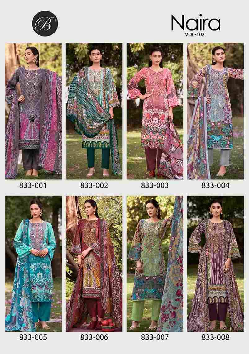Naira Vol-102 By Belliza 833-001 To 833-008 Series Beautiful Festive Suits Stylish Fancy Colorful Casual Wear & Ethnic Wear Pure Cotton Print Dresses At Wholesale Price
