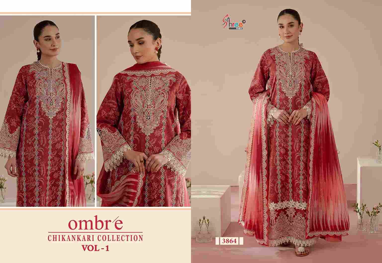 Ombre Chikankari Collection Vol-1 By Shree Fabs 3861 To 3868 Series Designer Pakistani Suits Collection Beautiful Stylish Fancy Colorful Party Wear & Ethnic Wear Pure Viscose With Pure Cotton With Embroidery Dresses At Wholesale Price