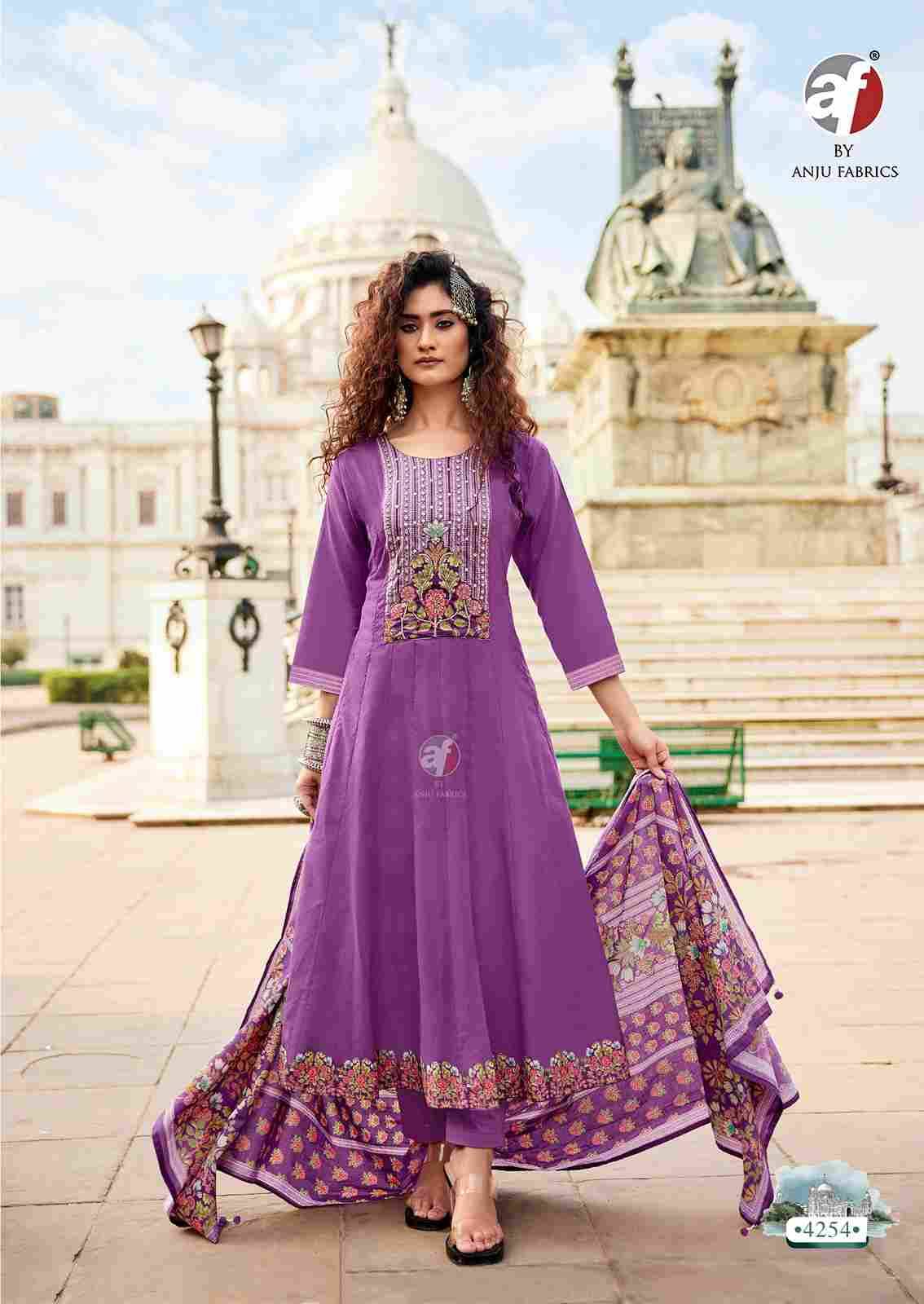 Cotton Kali By Anju Fabrics 4251 To 4254 Series Designer Festive Suits Collection Beautiful Stylish Fancy Colorful Party Wear & Occasional Wear Pure Cotton Dresses At Wholesale Price