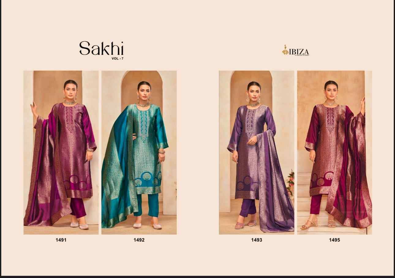 Sakhi Vol-7 By Ibiza 1491 To 1494 Series Beautiful Festive Suits Colorful Stylish Fancy Casual Wear & Ethnic Wear Pure Bangalori Silk Jacquard Dresses At Wholesale Price