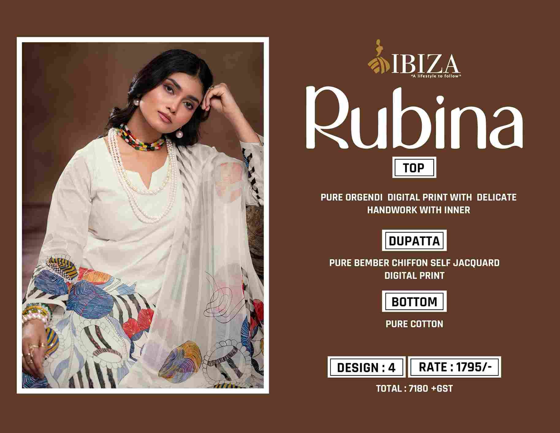 Rubina By Ibiza 2221 To 2224 Series Beautiful Festive Suits Colorful Stylish Fancy Casual Wear & Ethnic Wear Pure Organza Dresses At Wholesale Price