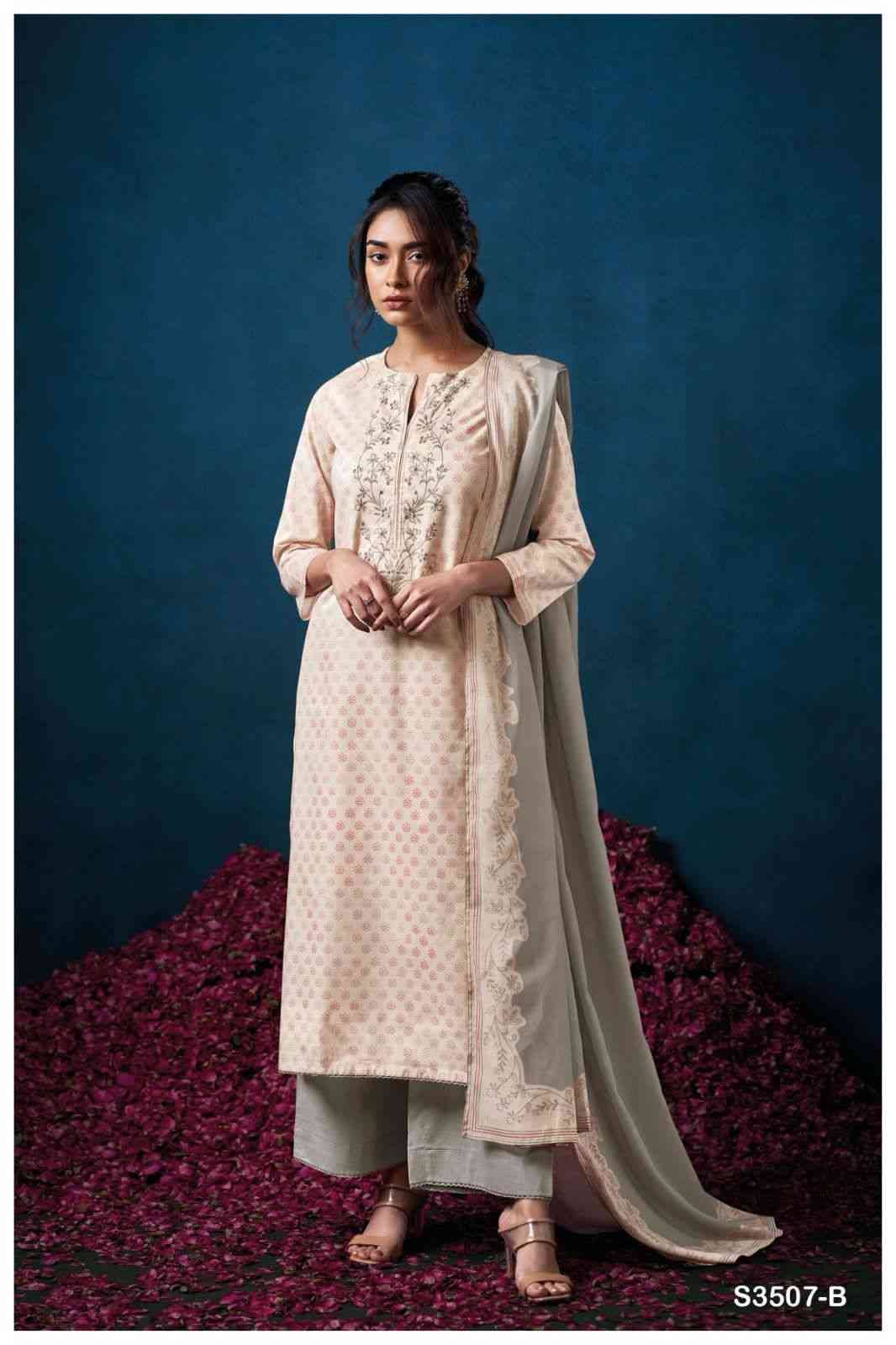 Falyn-3507 By Ganga Fashion 3507-A To 3507-C Series Beautiful Festive Suits Colorful Stylish Fancy Casual Wear & Ethnic Wear Cotton Dresses At Wholesale Price