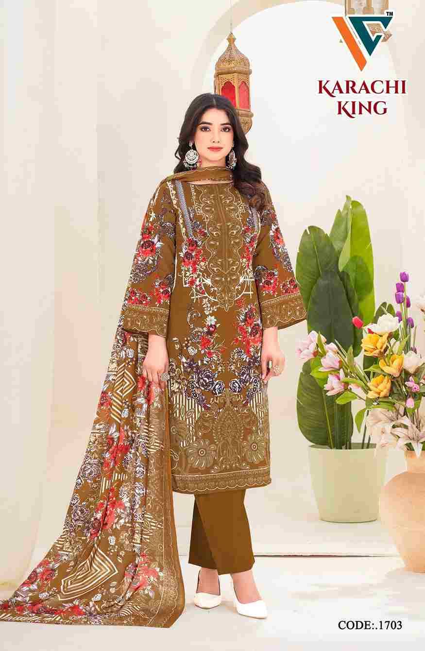 Karachi King Vol-17 By Vandana Creation 1701 To 1708 Series Beautiful Festive Suits Stylish Fancy Colorful Casual Wear & Ethnic Wear Cotton Print Dresses At Wholesale Price