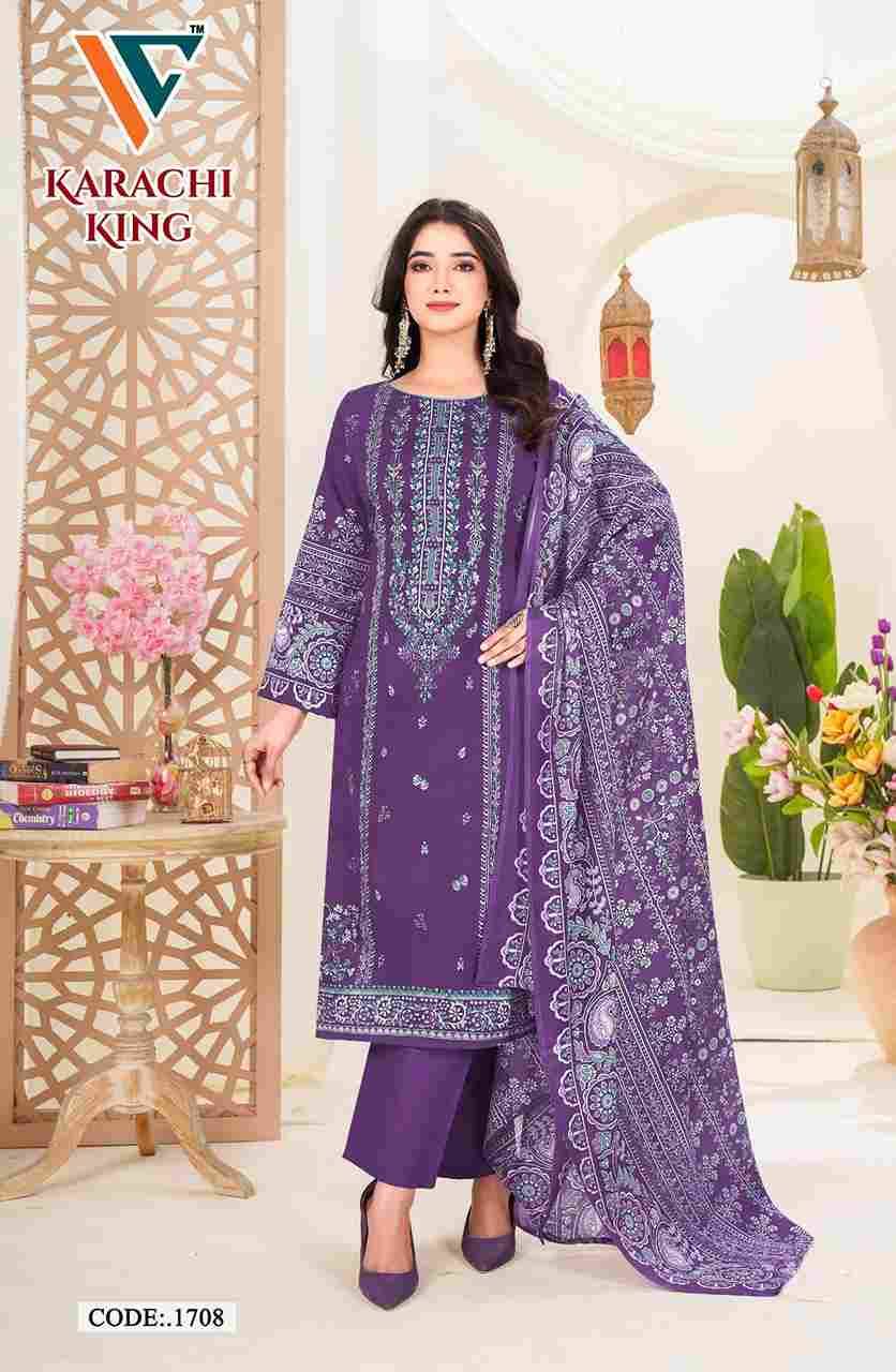 Karachi King Vol-17 By Vandana Creation 1701 To 1708 Series Beautiful Festive Suits Stylish Fancy Colorful Casual Wear & Ethnic Wear Cotton Print Dresses At Wholesale Price