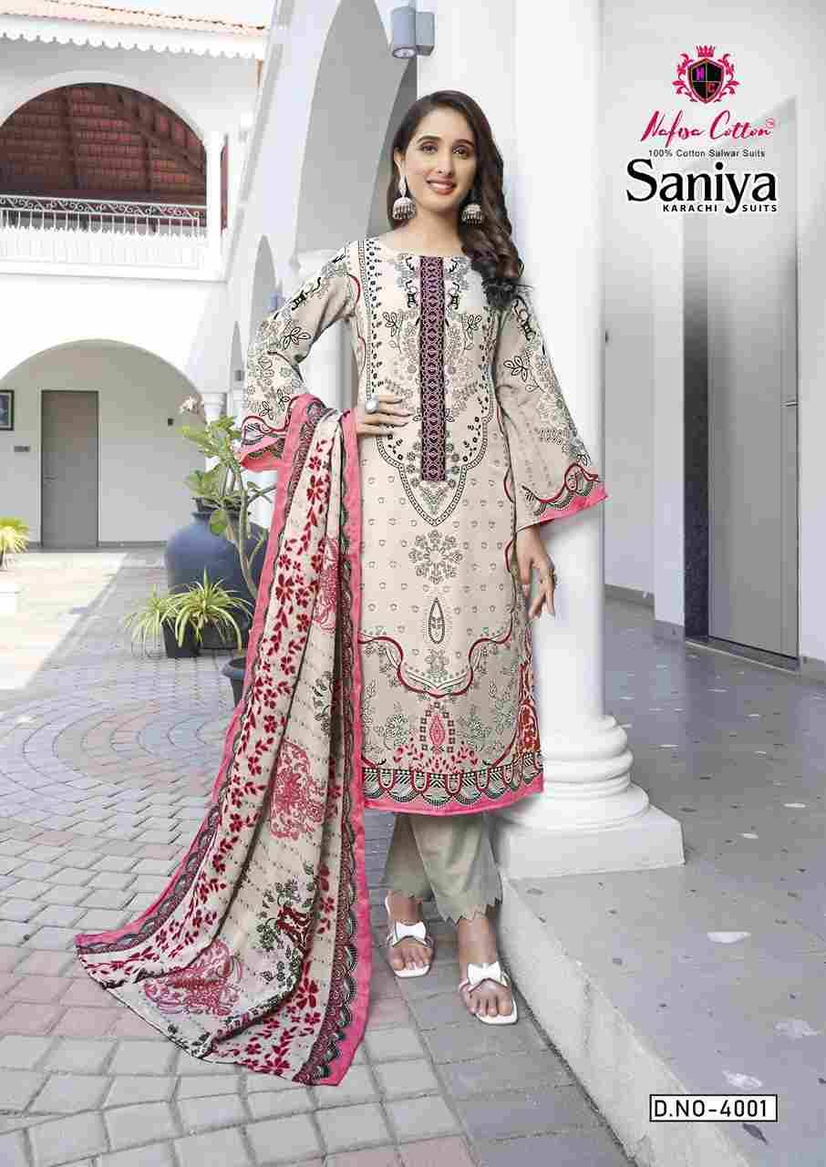 Saniya Vol-4 By Nafisa Cotton 4001 To 4006 Series Beautiful Stylish Festive Suits Fancy Colorful Casual Wear & Ethnic Wear & Ready To Wear Soft Cotton Print Dresses At Wholesale Price