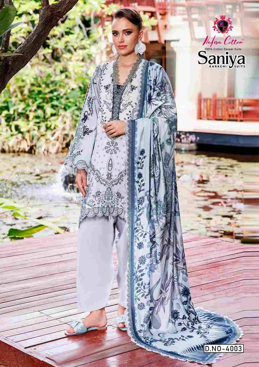Saniya Vol-4 By Nafisa Cotton 4001 To 4006 Series Beautiful Stylish Festive Suits Fancy Colorful Casual Wear & Ethnic Wear & Ready To Wear Soft Cotton Print Dresses At Wholesale Price