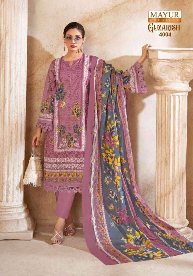 Guzarish Vol-4 By Mayur Creation 4001 To 4008 Series Beautiful Festive Suits Stylish Fancy Colorful Casual Wear & Ethnic Wear Pure Cotton Print Dresses At Wholesale Price
