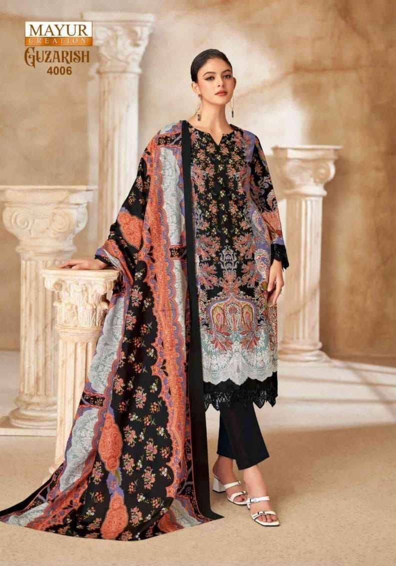 Guzarish Vol-4 By Mayur Creation 4001 To 4008 Series Beautiful Festive Suits Stylish Fancy Colorful Casual Wear & Ethnic Wear Pure Cotton Print Dresses At Wholesale Price