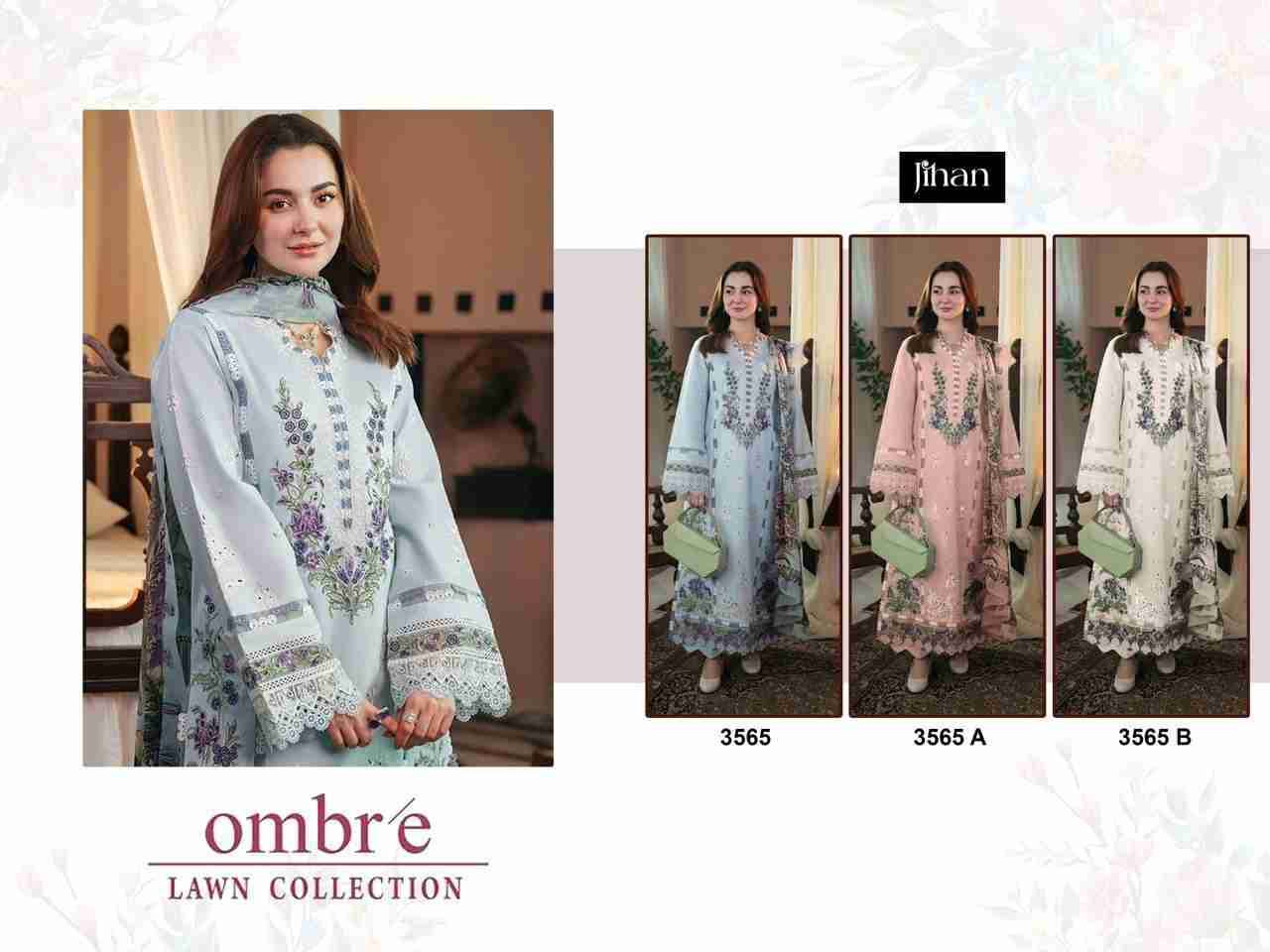 Ombre 3565 Colours By Jihan 3565 To 3565-B Series Designer Pakistani Suits Beautiful Fancy Stylish Colorful Party Wear & Occasional Wear Cotton Dresses At Wholesale Price
