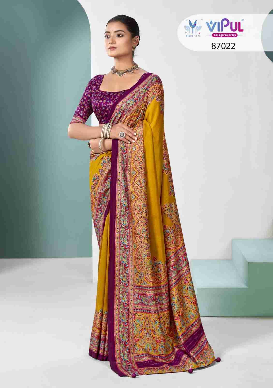 Ivory Silk By Vipul Fashion 87021 To 87026 Series Indian Traditional Wear Collection Beautiful Stylish Fancy Colorful Party Wear & Occasional Wear Silk Sarees At Wholesale Price