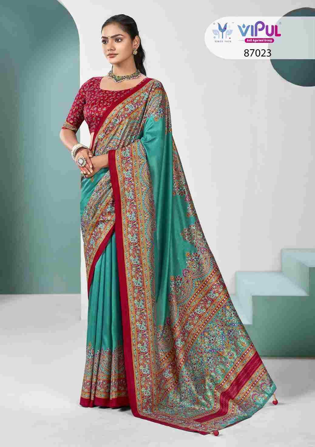Ivory Silk By Vipul Fashion 87021 To 87026 Series Indian Traditional Wear Collection Beautiful Stylish Fancy Colorful Party Wear & Occasional Wear Silk Sarees At Wholesale Price