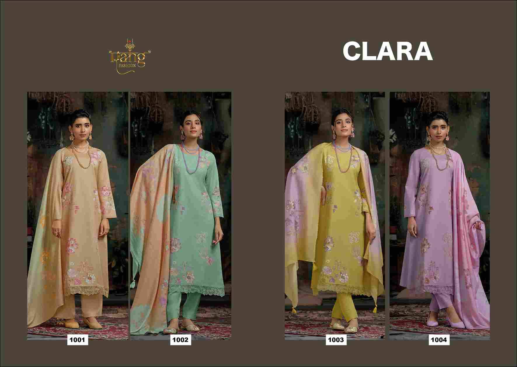 Clara By Rang Fashion 1001 To 1004 Series Beautiful Stylish Festive Suits Fancy Colorful Casual Wear & Ethnic Wear & Ready To Wear Viscose Linen Dresses At Wholesale Price