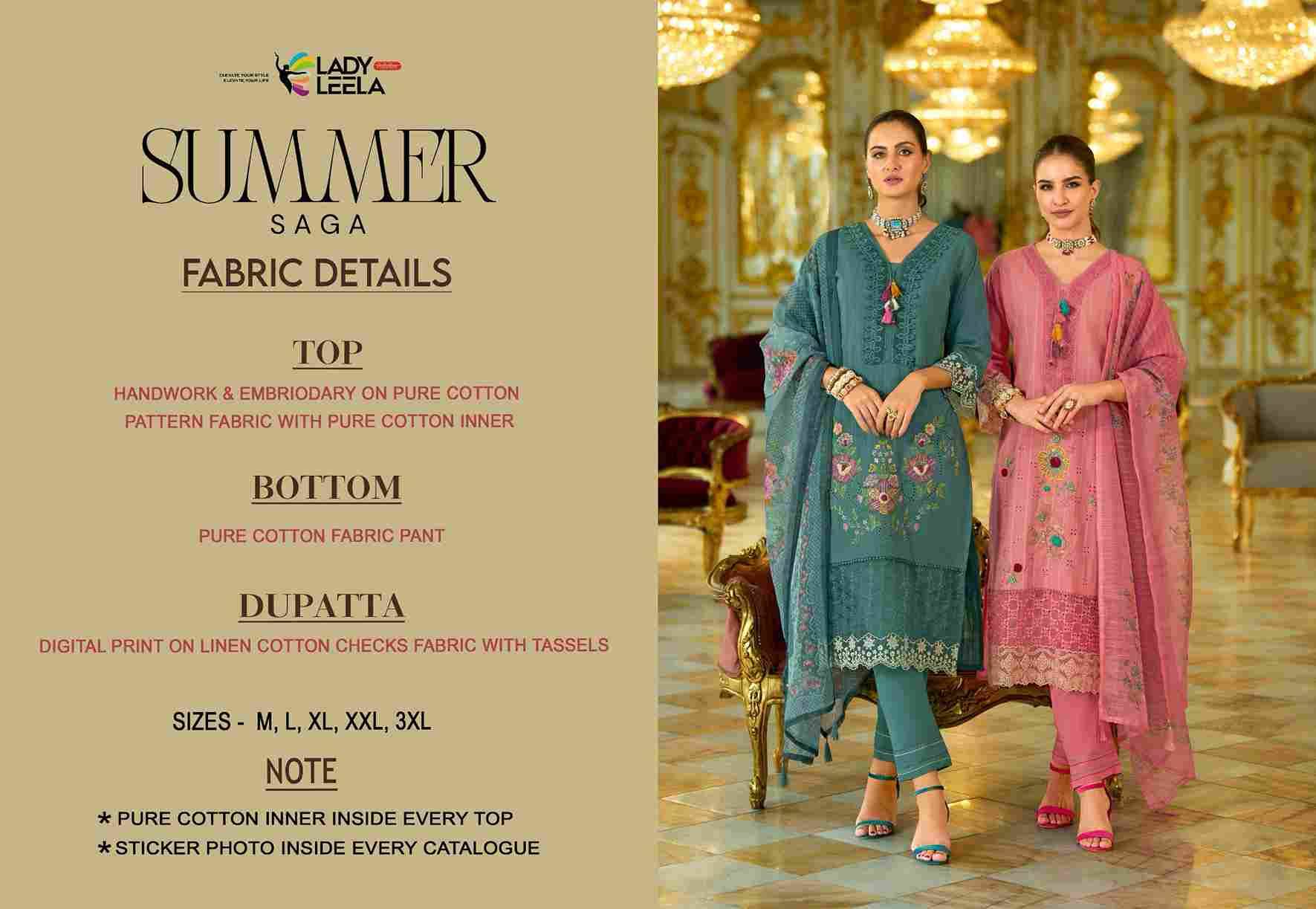 Summer Saga By Lady Leela 31071 To 31076 Series Designer Festive Suits Collection Beautiful Stylish Fancy Colorful Party Wear & Occasional Wear Pure Cotton Dresses At Wholesale Price