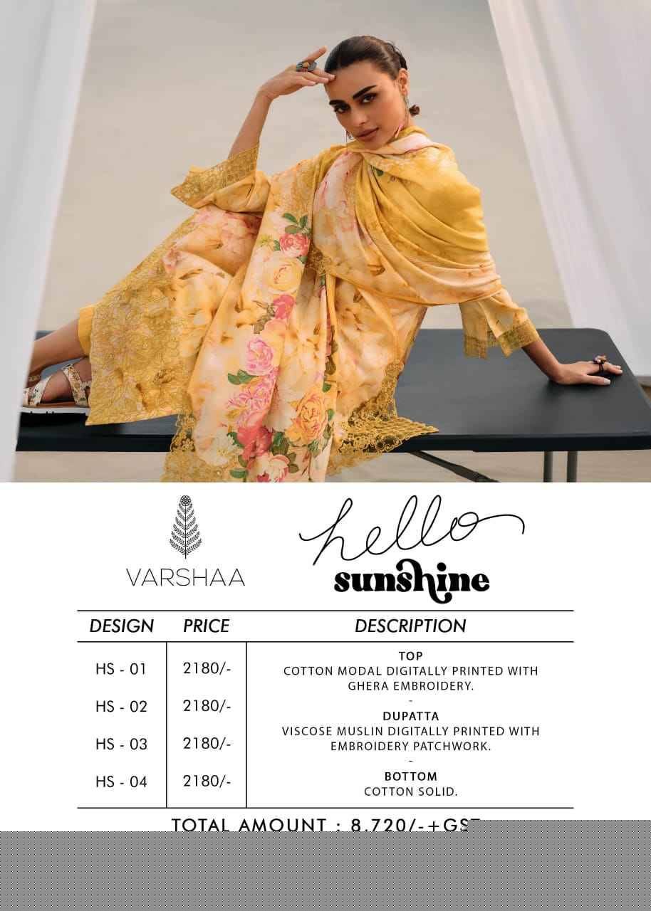Hello Sunshine By Varshaa 01 To 04 Series Beautiful Festive Suits Colorful Stylish Fancy Casual Wear & Ethnic Wear Cotton Dresses At Wholesale Price