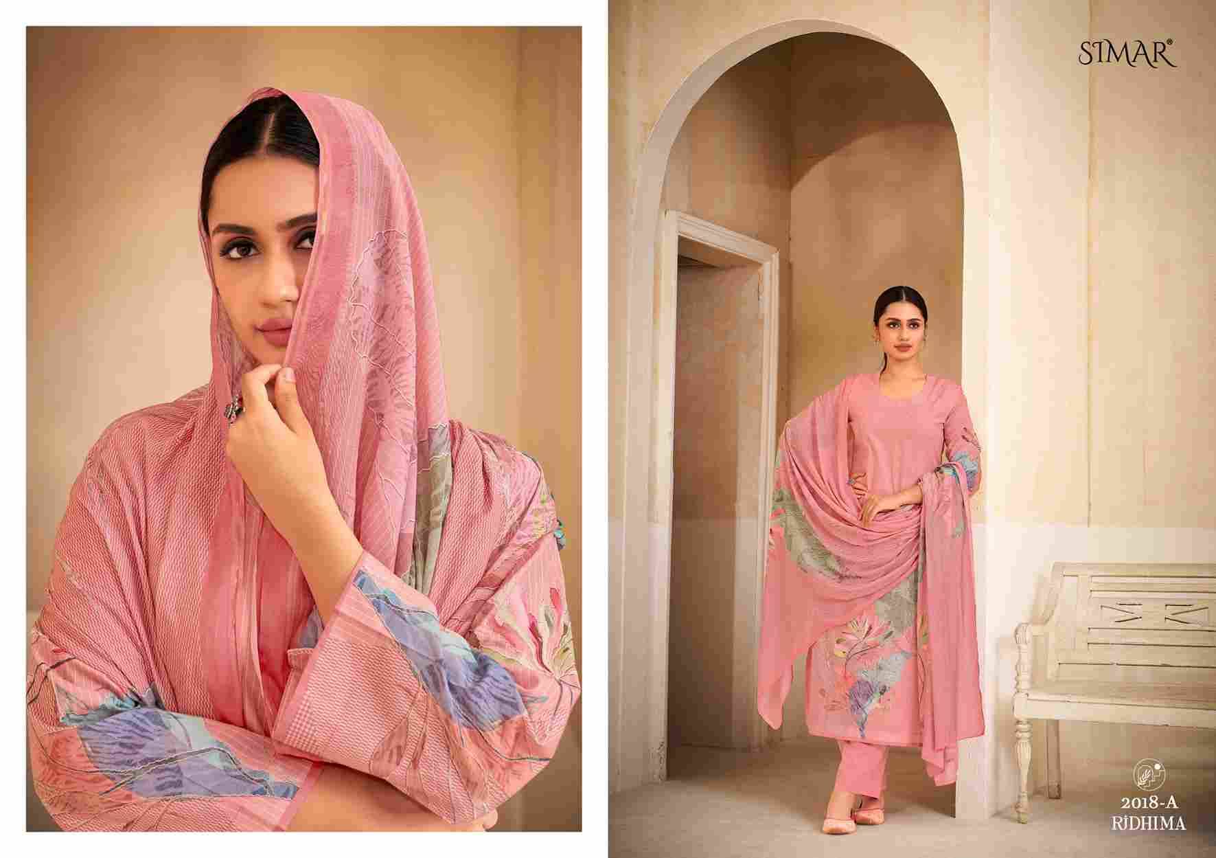 Ridhima By Simar 2018-A To 2018-D Series Designer Festive Suits Beautiful Stylish Fancy Colorful Party Wear & Occasional Wear Pure Lawn Cotton Print Dresses At Wholesale Price