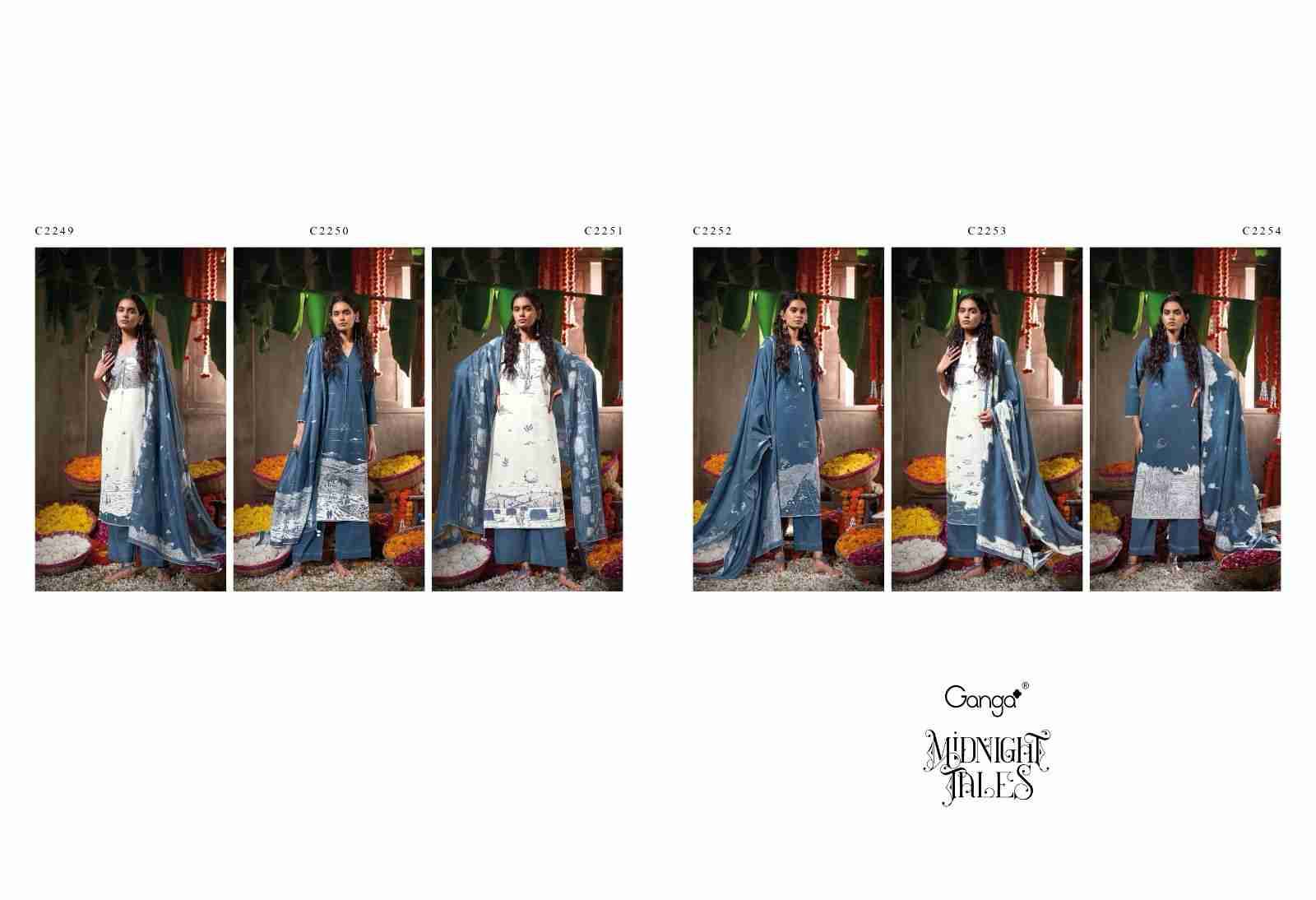 Midnight Tales By Ganga Fashion 2249 To 2254 Series Beautiful Festive Suits Colorful Stylish Fancy Casual Wear & Ethnic Wear Pure Cotton Dresses At Wholesale Price