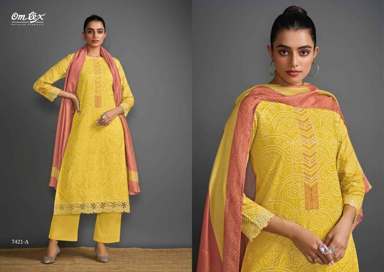 Glamour Gaze By Om Tex 7421-A To 7421-D Series Beautiful Suits Stylish Fancy Colorful Party Wear & Ethnic Wear Lawn Cotton Dresses At Wholesale Price