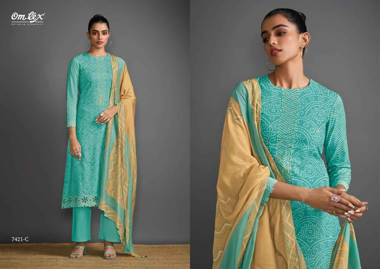 Glamour Gaze By Om Tex 7421-A To 7421-D Series Beautiful Suits Stylish Fancy Colorful Party Wear & Ethnic Wear Lawn Cotton Dresses At Wholesale Price