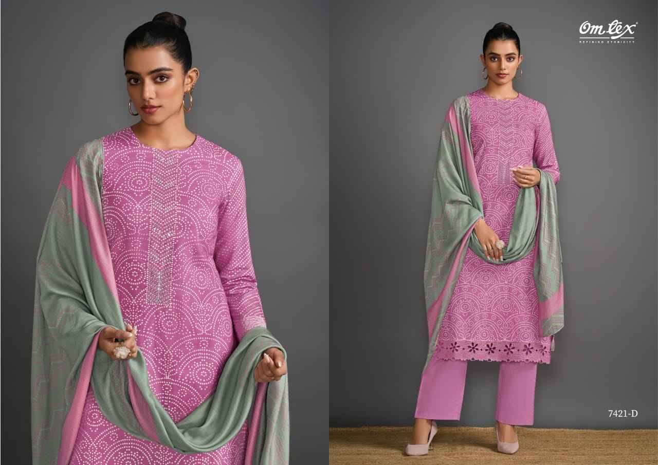 Glamour Gaze By Om Tex 7421-A To 7421-D Series Beautiful Suits Stylish Fancy Colorful Party Wear & Ethnic Wear Lawn Cotton Dresses At Wholesale Price
