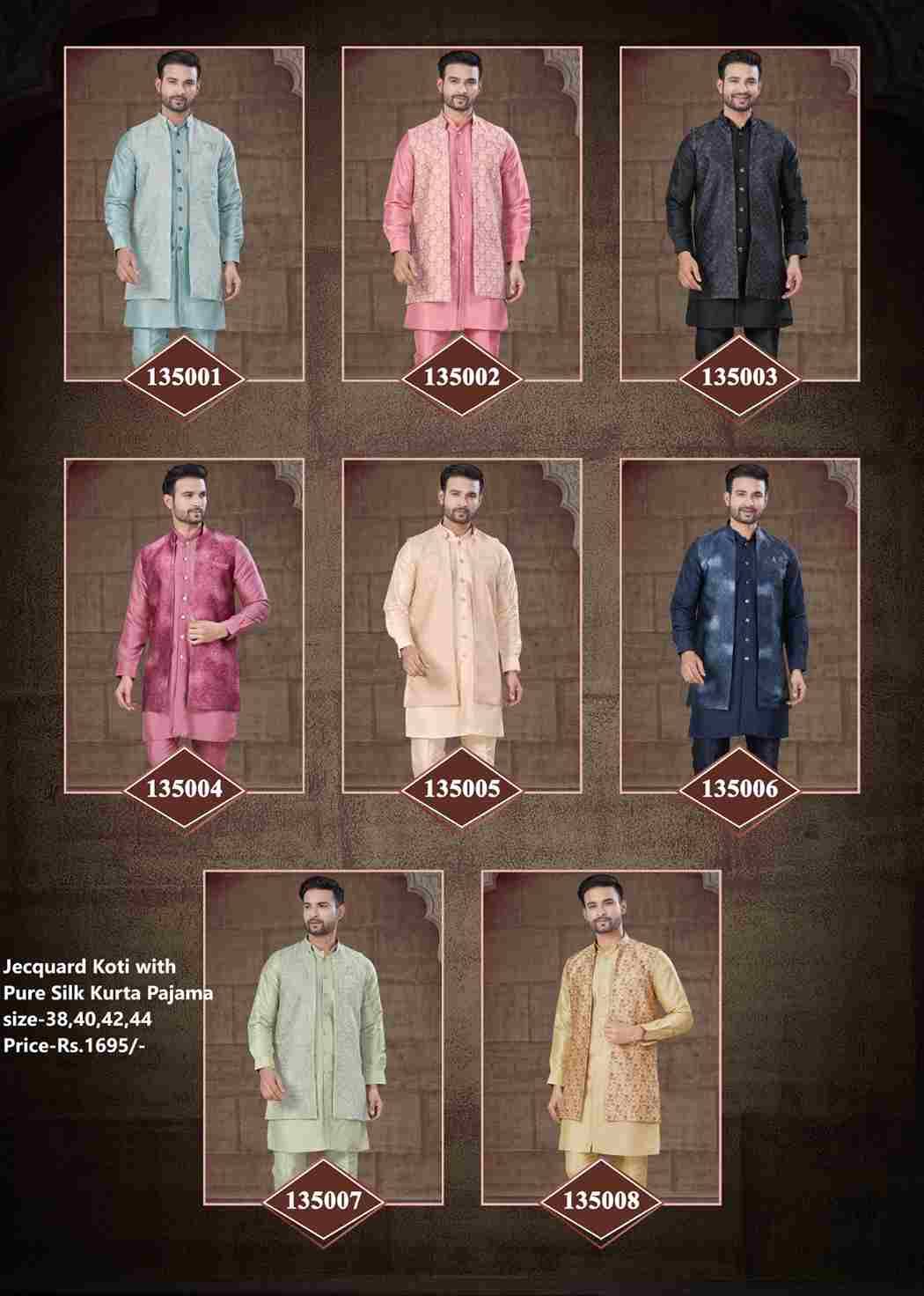 Outluk Vol-135 By Outluk 135001 To 135008 Series Beautiful Colorful Stylish Fancy Casual Wear & Ethnic Wear & Ready To Wear Pure Silk Kurtas With Pajamas At Wholesale Price