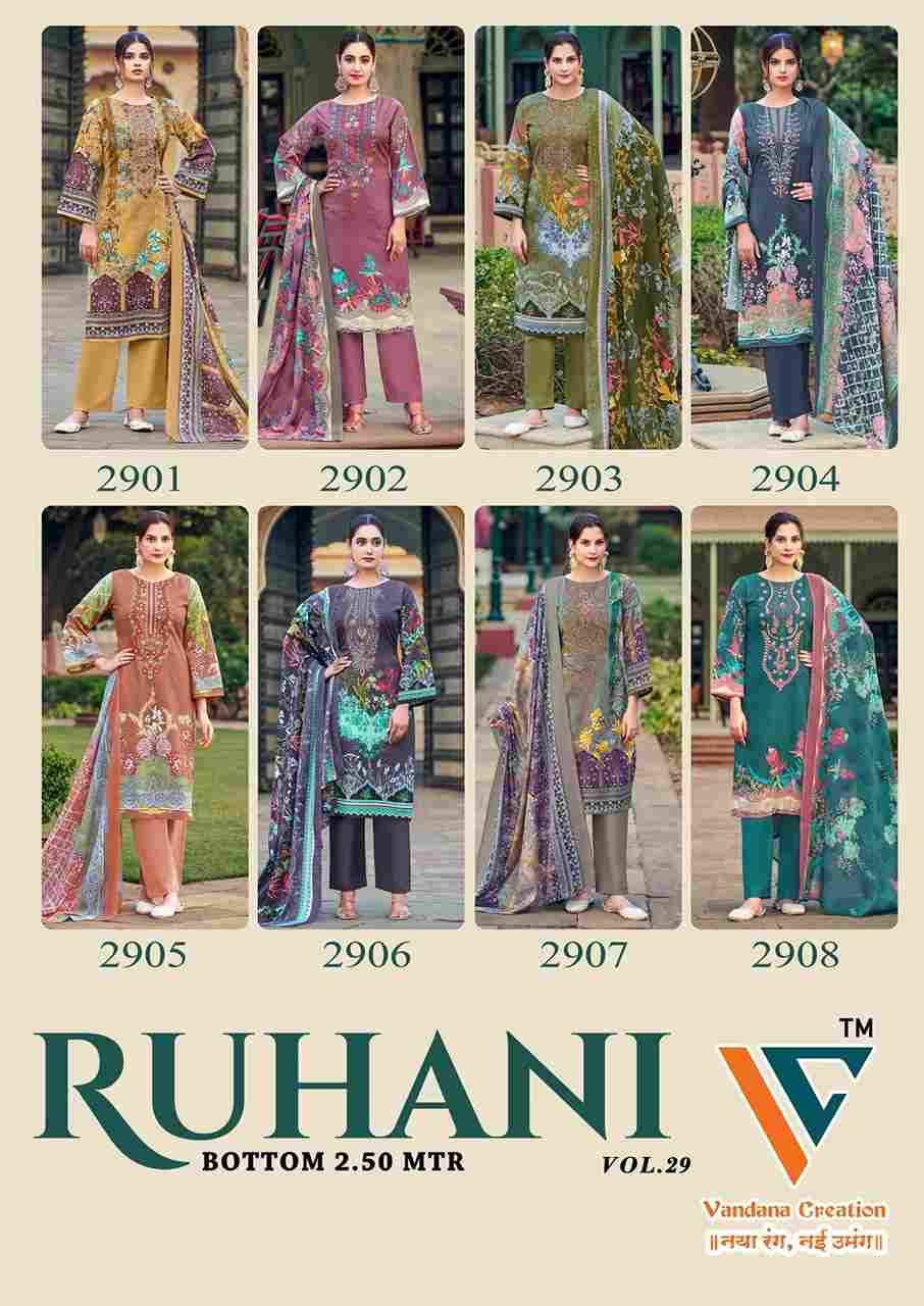 Ruhani Vol-29 By Vandana Creation 2901 To 2908 Series Beautiful Festive Suits Stylish Fancy Colorful Casual Wear & Ethnic Wear Cotton Print Dresses At Wholesale Price