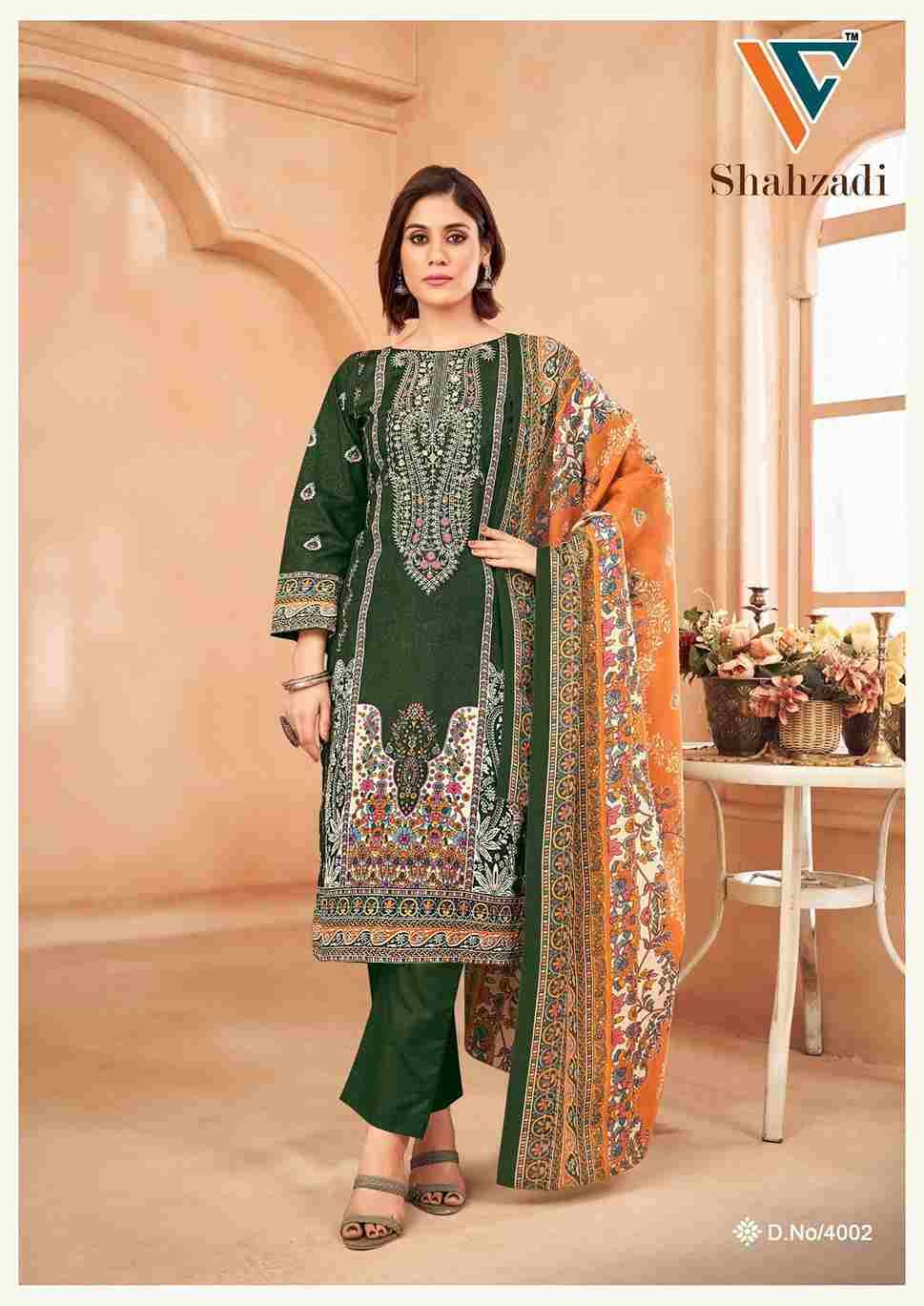 Shahzadi Vol-4 By Vandana Creation 4001 To 4008 Series Beautiful Festive Suits Stylish Fancy Colorful Casual Wear & Ethnic Wear Cotton Print Dresses At Wholesale Price