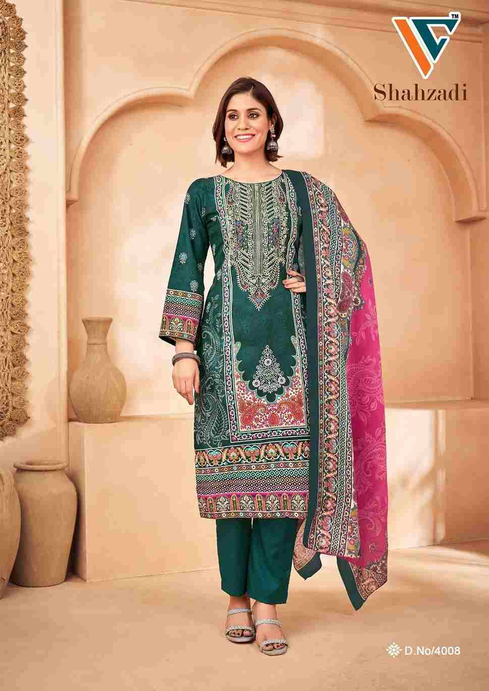 Shahzadi Vol-4 By Vandana Creation 4001 To 4008 Series Beautiful Festive Suits Stylish Fancy Colorful Casual Wear & Ethnic Wear Cotton Print Dresses At Wholesale Price