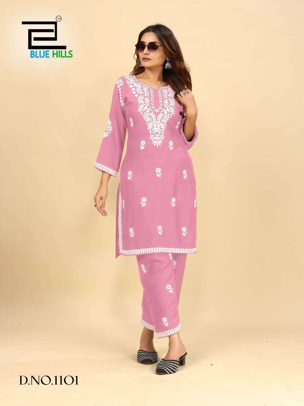 Wonder Vol-3 By Blue Hills 1101 To 1104 Series Designer Collection Beautiful Stylish Fancy Colorful Party Wear & Occasional Wear Rayon With Work Kurtis With Bottom At Wholesale Price