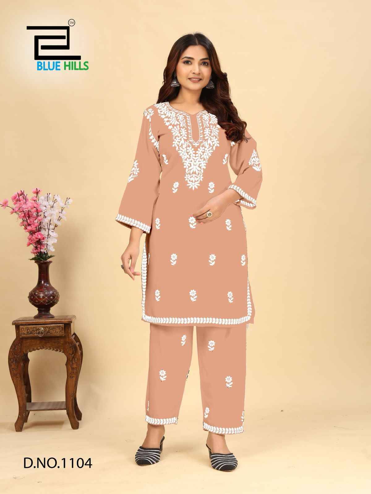 Wonder Vol-3 By Blue Hills 1101 To 1104 Series Designer Collection Beautiful Stylish Fancy Colorful Party Wear & Occasional Wear Rayon With Work Kurtis With Bottom At Wholesale Price